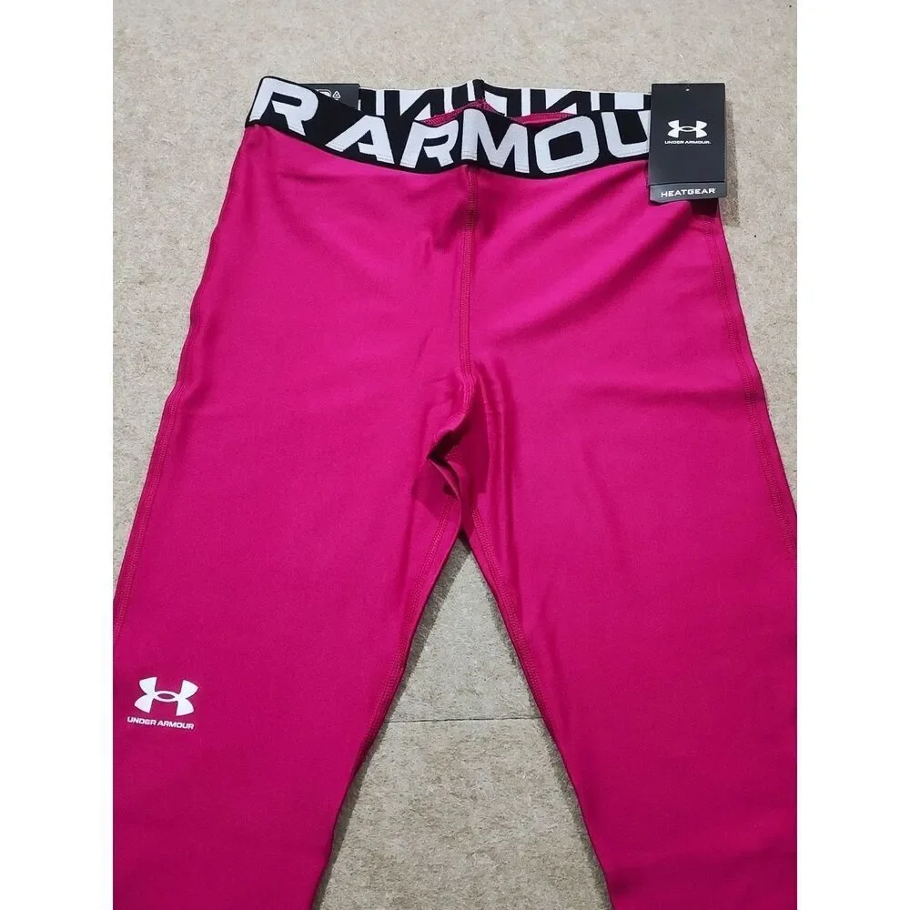 Under Armour Hot Pink Women's' HeatGear Leggings with Branded Waistband -H